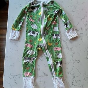 Little Sleepies Green Farm Animals 6-12M Zippy